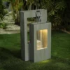 LuxenHome Patina Stone Gray Cement Double Column Outdoor Fountain With LED Lights 1 LuxenHome Patina Stone Gray Cement Double Column Outdoor Fountain With LED Lights -Garden GUEST 87ee12f7 8cba 47dd a7c7 38a633d043ff
