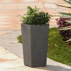 LuxenHome Square Tapered 18.5" H House Planters, Indoor & Outdoor Gray 22 LuxenHome Square Tapered 18.5" H House Planters, Indoor & Outdoor Gray -Garden GUEST 882f0695 b6d3 4cbc 84aa c3f42550ee70