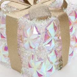 LuxenHome 3-Piece Prism Gift Boxes With Gold Ribbon Holiday Decoration With Lights Multicolored, Gold, White 15 LuxenHome 3-Piece Prism Gift Boxes With Gold Ribbon Holiday Decoration With Lights Multicolored, Gold, White -Garden GUEST 8924dc61 8717 4324 8213 5d5f88812119