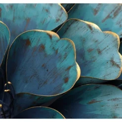 LuxenHome 23.5" Round Teal Blue Flower Metal Wall Decor Art 18 LuxenHome 23.5" Round Teal Blue Flower Metal Wall Decor Art -Garden GUEST 892f3618 e009 4479 b8dd 94b83e7f3e80