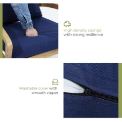 LuxenHome Outdoor Acacia Wood Side Table And Set Of 2 Armchairs With Blue Cushions 18 LuxenHome Outdoor Acacia Wood Side Table And Set Of 2 Armchairs With Blue Cushions -Garden GUEST 89d2aea1 0c38 424b bae2 ce9ec52171b4