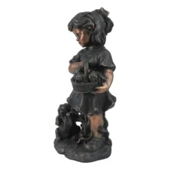 LuxenHome 23.31" Bronze MgO Girl Holding Basket Of Kittens With Puppy Garden Statue 15 LuxenHome 23.31" Bronze MgO Girl Holding Basket Of Kittens With Puppy Garden Statue -Garden GUEST 8b19ccd4 9a4a 4b9b 8518 733682a86fb7
