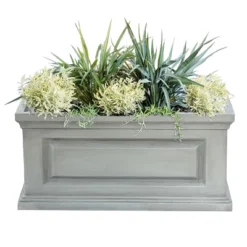 LuxenHome Gray MgO Rectangular Box Flower Pot Planter 19 LuxenHome Gray MgO Rectangular Box Flower Pot Planter -Garden GUEST 8b6d5c95 0263 4335 8b19 c550b1c50035