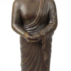 LuxenHome 27.6" Brown MgO Meditative Standing Buddha Garden Statue -Garden GUEST 8be238cb 487b 4026 8239 d40aa50c0e3b