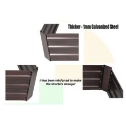 LuxenHome Brown Metal 32" X 11.8" Rectangular Garden Bed -Garden GUEST 8c9cecad 60c6 4c6c a6c8 28004727d9fa