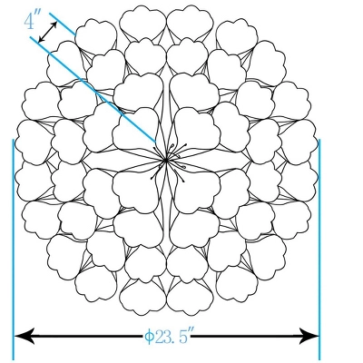 LuxenHome 23.5" Round Teal Blue Flower Metal Wall Decor Art 5 LuxenHome 23.5" Round Teal Blue Flower Metal Wall Decor Art - Image 3