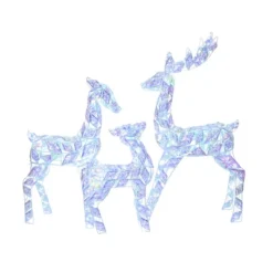 LuxenHome 3-Piece Multi-Color Snowflake Deer Family Outdoor Holiday Decoration With 460 Lights -Garden GUEST 8ec00f2f 8efa 4773 a2b7 baf7858a38ef