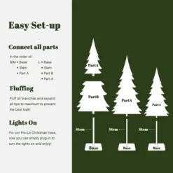 LuxenHome 3-Piece Pre-Lit Snowy Branches Artificial Christmas Tree Set With Metal Base Green 20 LuxenHome 3-Piece Pre-Lit Snowy Branches Artificial Christmas Tree Set With Metal Base Green -Garden GUEST 8fa53c47 877d 4eef 9e54 a911eb9775b5