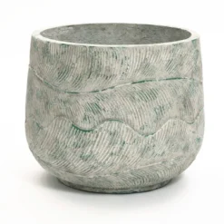 LuxenHome Round Cement Planter – Rustic Gray Pot With Drainage Hole & Plug For Indoor/Outdoor Plants -Garden GUEST 912d432d 2400 4005 a75e b4c0ad9782a4