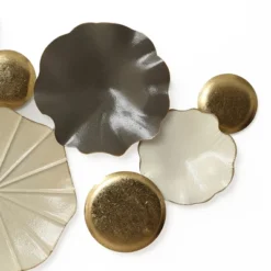 LuxenHome Modern Multi-Color Abstract Metal Wall Art, 45.7" W Contemporary Home Decor Off-White -Garden GUEST 92b77616 b982 439c a8fc 8b9d14d88163