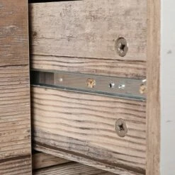 LuxenHome Rustic Wood 4-Drawer 1-Sliding Door Storage Cabinet. -Garden GUEST 934706ce a970 447e 94b0 95a0020ec5d0
