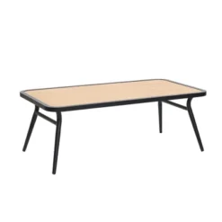 LuxenHome Outdoor Aluminum With PE Rope Loveseat Sofa With Cushions And Coffee Table Set -Garden GUEST 93843c15 644d 4191 980f 29acea6a001a