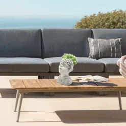 LuxenHome Gray MgO Kissing Flower Child Bust Planter -Garden GUEST 93a26c92 4667 41eb a522 64a12535d537