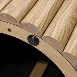 LuxenHome Brown Wood Fluted Round Coffee Table, 23.6" Wide Modern End Table For Living Room Round Wood Accent Table Bedroom Office -Garden GUEST 93a54da4 29c9 4c55 b363 982a27915166