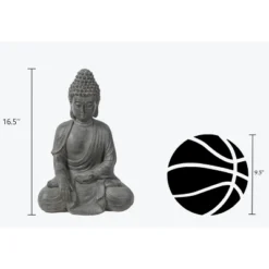 LuxenHome 16.1" Gray MgO Enlightened Buddha Garden Statue 14 LuxenHome 16.1" Gray MgO Enlightened Buddha Garden Statue -Garden GUEST 9485aed9 65d2 4795 a259 5b9f249bec7d