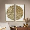 LuxenHome 2-Piece White & Distressed Gold Metal Wall Art Set, Modern Rustic Home Decor -Garden GUEST 95951869 6b17 425f 9738 2720283a532f