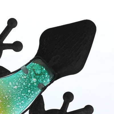 LuxenHome Blue Gecko Lizard Metal And Glass Outdoor Wall Decor 7 LuxenHome Blue Gecko Lizard Metal And Glass Outdoor Wall Decor - Image 5