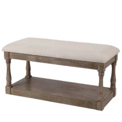LuxenHome Upholstered Beige Linen Entryway And Bedroom Bench. 18 LuxenHome Upholstered Beige Linen Entryway And Bedroom Bench. -Garden GUEST 974127cd f3f3 49b4 bf29 308c9a3b9381