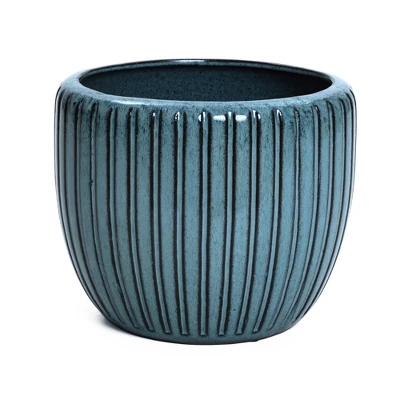 LuxenHome 11" Dia Ceramic Pot For Indoor Plants Large Outdoor Plant Pot Modern Decorative Glazed Flower Pot Round Planter Pot 11 LuxenHome 11" Dia Ceramic Pot For Indoor Plants Large Outdoor Plant Pot Modern Decorative Glazed Flower Pot Round Planter Pot - Image 9