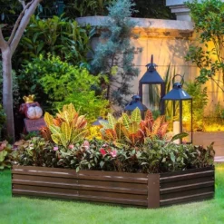 LuxenHome Brown Metal Rectangular 6x3ft Garden Bed 20 LuxenHome Brown Metal Rectangular 6x3ft Garden Bed -Garden GUEST 98f8be7f cd69 411c 86cb ecc39a160f6c