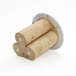 LuxenHome Burl Wood Finish 19.7"x 17.7" Round End And Side Table With Faux Marble Top Brown Accent Table With Pillar Leg For Living Room -Garden GUEST 99d8ddeb bdb0 491f ba4a 97ae9c858d61