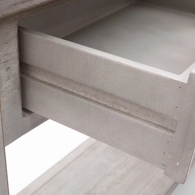 LuxenHome Gray Wood 2-Drawer 1-Shelf Console And Entryway Table 8 LuxenHome Gray Wood 2-Drawer 1-Shelf Console And Entryway Table - Image 6