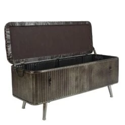 LuxenHome 47.5in. W Metal And Faux Leather Bench. 19 LuxenHome 47.5in. W Metal And Faux Leather Bench. -Garden GUEST 9a42a48d b7a4 41ce b80c e692ad94b3bb