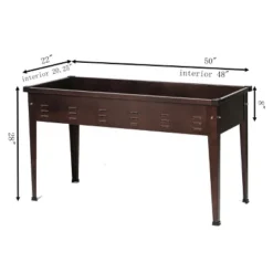 LuxenHome 50" W Brown Metal Rectangular Raised Garden Planter 16 LuxenHome 50" W Brown Metal Rectangular Raised Garden Planter -Garden GUEST 9c464681 2cf0 4b51 804d 1edcb32eef38