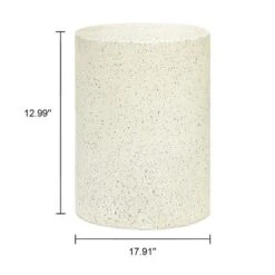 LuxenHome White And Speckled Gray Cement Round Indoor Outdoor Side Table 16 LuxenHome White And Speckled Gray Cement Round Indoor Outdoor Side Table -Garden GUEST 9c557794 3b1b 4558 8794 8b7e1e825bf4