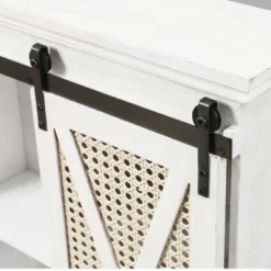 LuxenHome Sliding Door White MDF Wood Wall Cabinet 15 LuxenHome Sliding Door White MDF Wood Wall Cabinet -Garden GUEST 9d18bc30 d377 49b7 8202 c4e823f13430