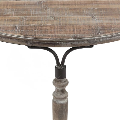 LuxenHome Rustic Wood And Metal Half Moon Console And Entry Table 7 LuxenHome Rustic Wood And Metal Half Moon Console And Entry Table - Image 5