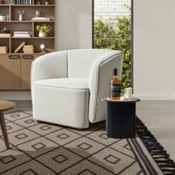 LuxenHome 15" Extra Small Accent Table Fluted Fir And MDF Wood Round Side Table Mid Century Modern Short End Table For Living Room, Bedroom Black -Garden GUEST 9e5d6f2f aea1 47f9 b680 5e4448774286