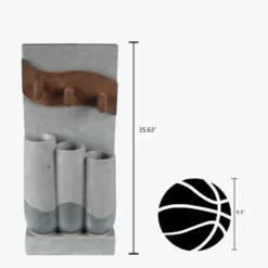 LuxenHome Gray Cement Pots And Rectangular Column Outdoor Fountain With LED Lights 14 LuxenHome Gray Cement Pots And Rectangular Column Outdoor Fountain With LED Lights -Garden GUEST 9fa14b25 0bb1 475b 843b 550ce13c44f4