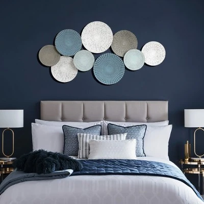 LuxenHome 47-Inch Large Metal Wall Decor Abstract Metal Wall Art Hanging Sculptures Multi-Color Ripple Plates Artwork Accent Decorations Multicolored 5 LuxenHome 47-Inch Large Metal Wall Decor Abstract Metal Wall Art Hanging Sculptures Multi-Color Ripple Plates Artwork Accent Decorations Multicolored - Image 3