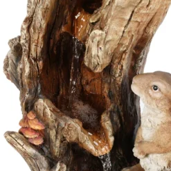 LuxenHome Resin Two Bunnies Tree Stump Outdoor Fountain With LED Lights 13 LuxenHome Resin Two Bunnies Tree Stump Outdoor Fountain With LED Lights -Garden GUEST a03e508a d0ac 4fc9 9dd2 d2e6e59c99a4