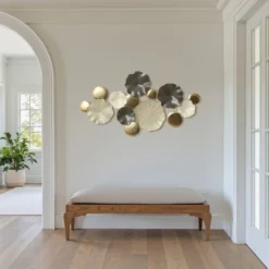 LuxenHome Modern Multi-Color Abstract Metal Wall Art, 45.7" W Contemporary Home Decor Off-White -Garden GUEST a0698179 d0fe 4911 a75a ea7c9c84b05e