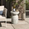 LuxenHome Rustic Outdoor Side Table, 20" Concrete End Tables For Patio,Off White And Gray Weathered Round Table,Decorative Garden Stool Off-White 2 LuxenHome Rustic Outdoor Side Table, 20" Concrete End Tables For Patio,Off White And Gray Weathered Round Table,Decorative Garden Stool Off-White -Garden GUEST a087b768 231a 46fc 99b1 49ea8a49cc7a