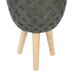 LuxenHome Butterfly Embossed Brown 12.3" Round MgO Planter With Wood Legs 11 LuxenHome Butterfly Embossed Brown 12.3" Round MgO Planter With Wood Legs -Garden GUEST a2007452 4d6a 4fe0 91ed 88295c1516f7
