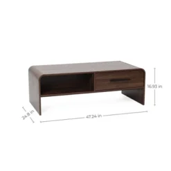 LuxenHome 47'' Coffee Table With Storage, Walnut Finish Wood 2-Drawer Open Storage Center Table With Rounded Corners For Living Room Brown 14 LuxenHome 47'' Coffee Table With Storage, Walnut Finish Wood 2-Drawer Open Storage Center Table With Rounded Corners For Living Room Brown -Garden GUEST a235970f bd90 47b3 b92e ad6b4b8a7485