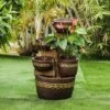LuxenHome Brown Resin Tiered Bowls And Pot Outdoor Fountain 2 LuxenHome Brown Resin Tiered Bowls And Pot Outdoor Fountain -Garden GUEST a257ccc6 1ede 4b1b a901 9db360e907c1
