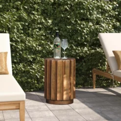 LuxenHome Weathered Copper Cement Indoor Outdoor Round Side Table 10 LuxenHome Weathered Copper Cement Indoor Outdoor Round Side Table -Garden GUEST a311de1a f1a7 4cf4 877e 4e80bf1f117e