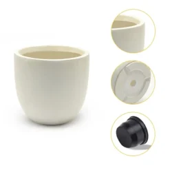 LuxenHome Round Tapered 12.2" H Flower Pot Planter Gray -Garden GUEST a327bdce 0733 495c b51f 7ead6d9c51e1