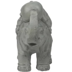 LuxenHome 14.5" Gray MgO Buddha Monk And Elephant Garden Statue 11 LuxenHome 14.5" Gray MgO Buddha Monk And Elephant Garden Statue -Garden GUEST a32b2934 89ea 4b29 b993 88f70d9e62a1