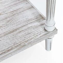 LuxenHome Distressed White Wood And Metal 3-Drawer 1-Shelf Console And Entry Table -Garden GUEST a35f2b66 ac47 4900 9169 e723f88fa0d9