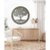 LuxenHome Metal Tree Of Life With Roots Wall Decor With Round Wood Frame -Garden GUEST a3a48096 38c2 473d b654 5a49d9ca0d96