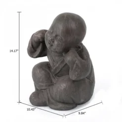 LuxenHome 14.17" Weathered Brown MgO Happy Buddha Monk Garden Statue 9 LuxenHome 14.17" Weathered Brown MgO Happy Buddha Monk Garden Statue -Garden GUEST a3e1110d dffc 4ed7 ba6e ecf9e8d06480