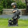 LuxenHome 23.31" Bronze MgO Girl Holding Basket Of Kittens With Puppy Garden Statue 2 LuxenHome 23.31" Bronze MgO Girl Holding Basket Of Kittens With Puppy Garden Statue -Garden GUEST a4737339 0710 4359 94c5 25e4983dcaec