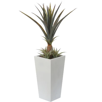 LuxenHome Square Tapered 18.5" H House Planters, Indoor & Outdoor White 9 LuxenHome Square Tapered 18.5" H House Planters, Indoor & Outdoor White - Image 7
