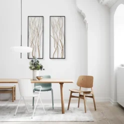 LuxenHome Gold Metal Branch Wall Decor, Set Of 2 -Garden GUEST a5b8ffd4 6158 440f 99af fbf704d2e591