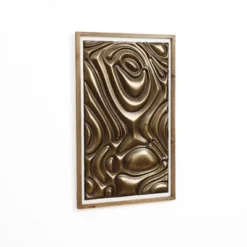 LuxenHome Gold Metal Abstract Wood Framed 20"W X 32" H Wall Decor -Garden GUEST a61d5ca8 acf3 4135 a8cf 09222cf369c6